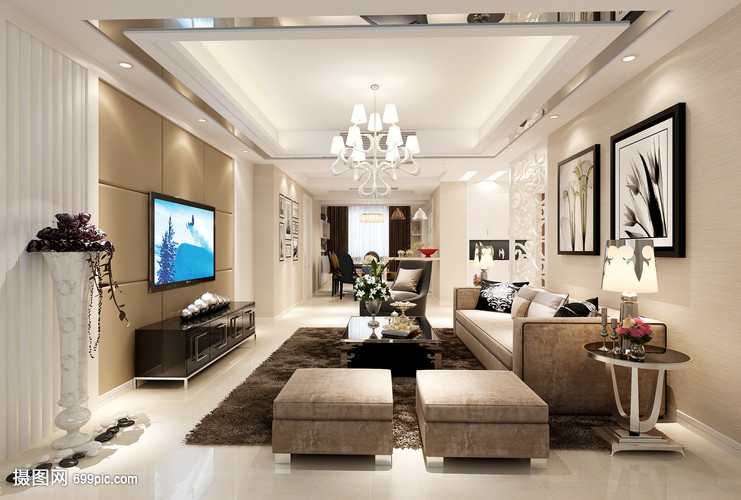 現(xiàn)代簡約風(fēng)客廳室內(nèi)效果圖與家具設(shè)計